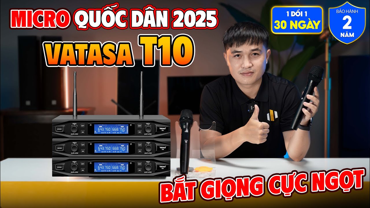 Micro Quốc D&acirc;n Cho Mọi Giọng H&aacute;t! Micro Vatasa T10 &ndash; Bắt Giọng Cực Ngọt, H&aacute;t Nhẹ Như Gi&oacute;