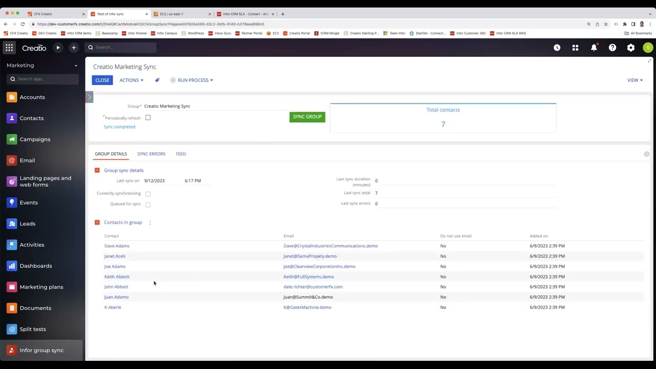 Infor CRM to Creatio Marketing integration