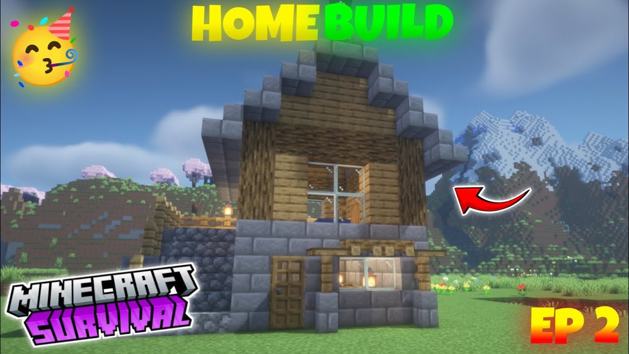 Minecraft Survival EP 2 | Home Build 🏡🥳 | Minecraft Java Edition Mobile (Mojo Launcher)