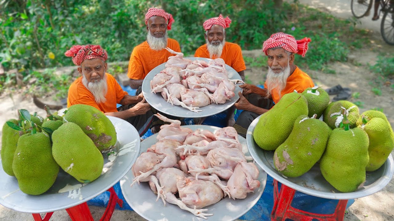 Raw Jackfruit Cooking With Chicken - Jackfruit Curry Recipe - Food for Old Age Special people