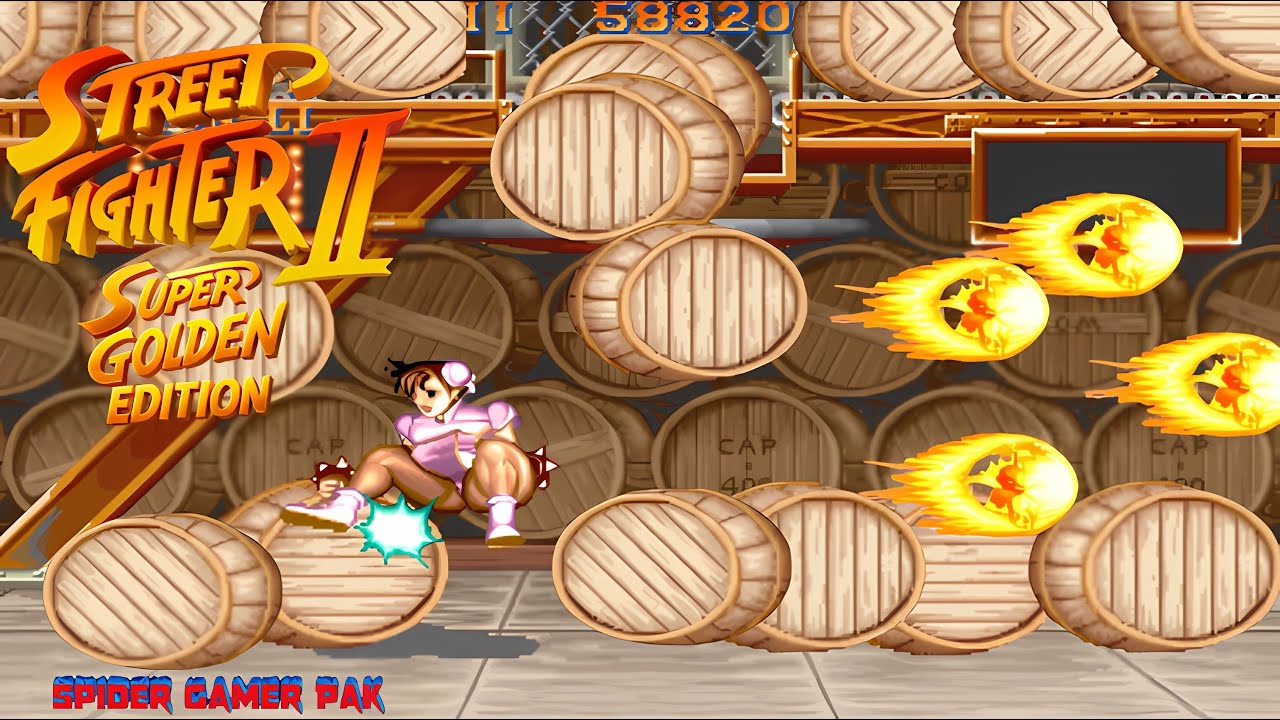 Боевые навыки Чун Ли в Super Golden Edition Street Fighter II 60fps