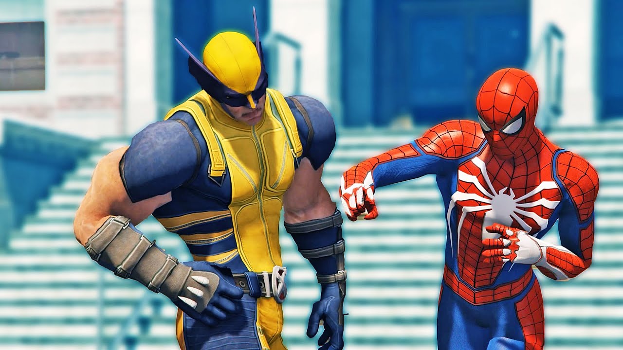HOMEM ARANHA vs WOLVERINE / EPIC BATTLE - Spiderman x Logan - GTA V