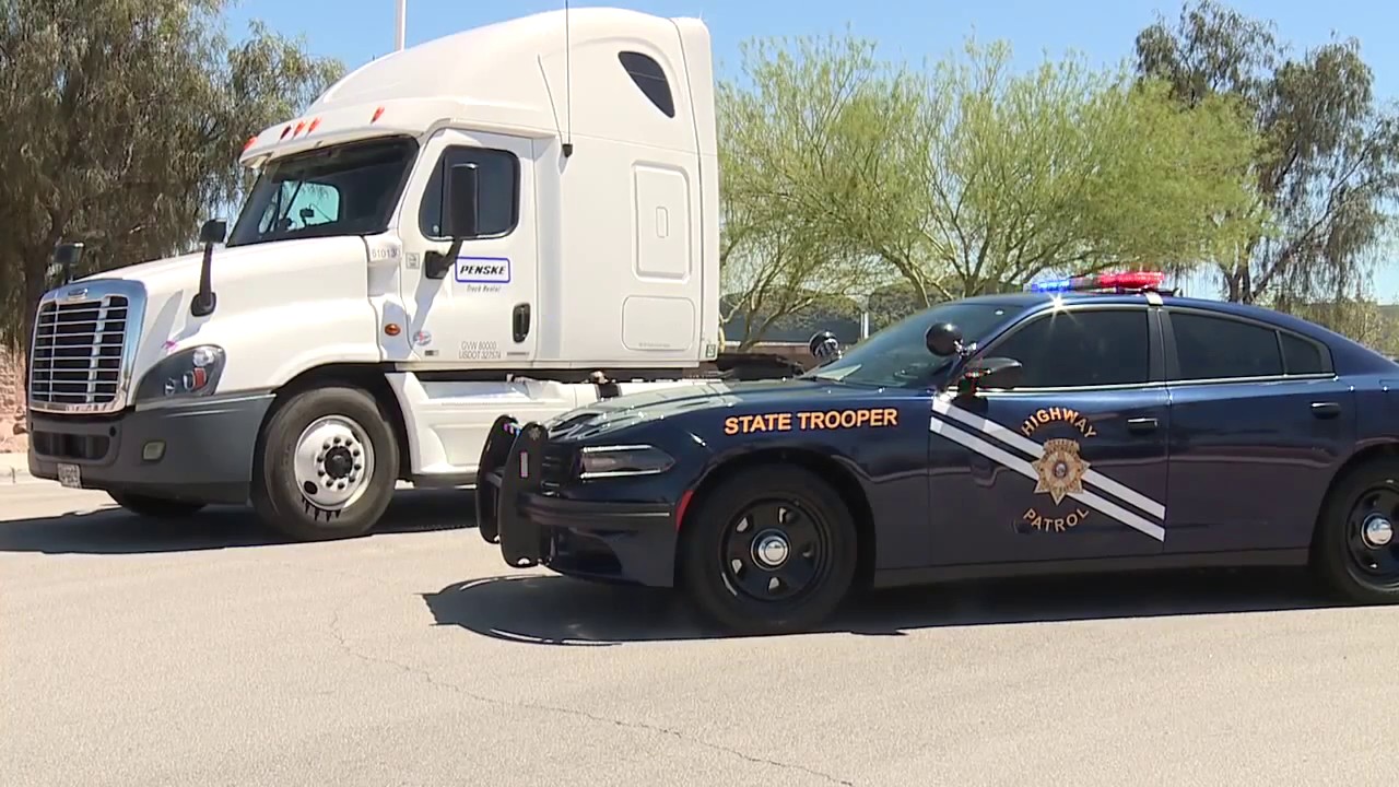 Nevada Highway Patrol explains California incident where big rig dragged car