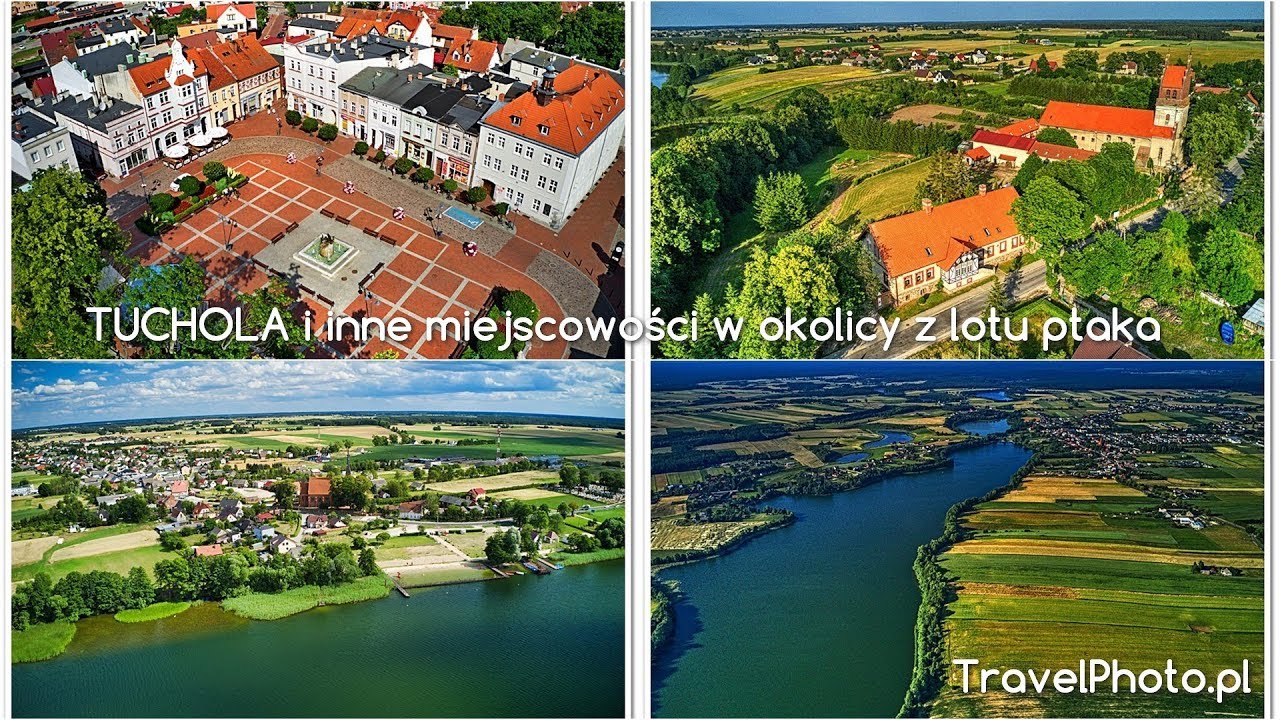 TUCHOLA i inne miejscowości w okolicy z lotu ptaka