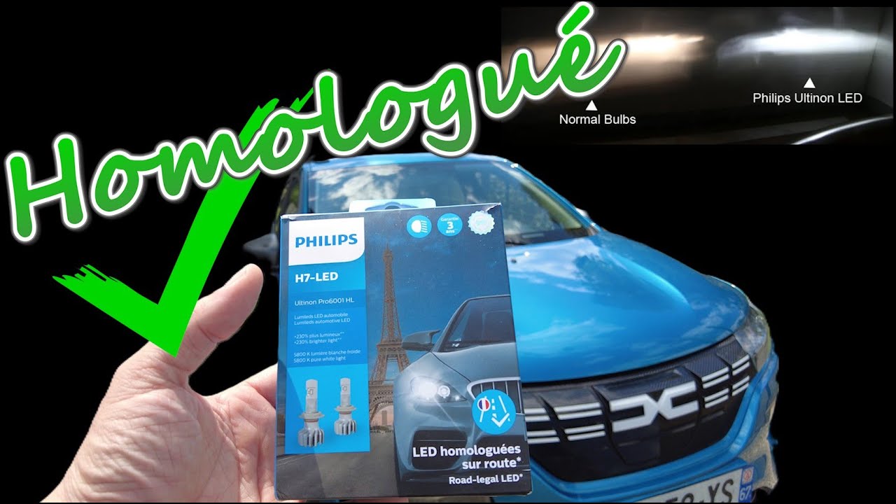 TUTO INSTALLATION - Philips Ultinon pro 6001 kit Led H7 homologué en France