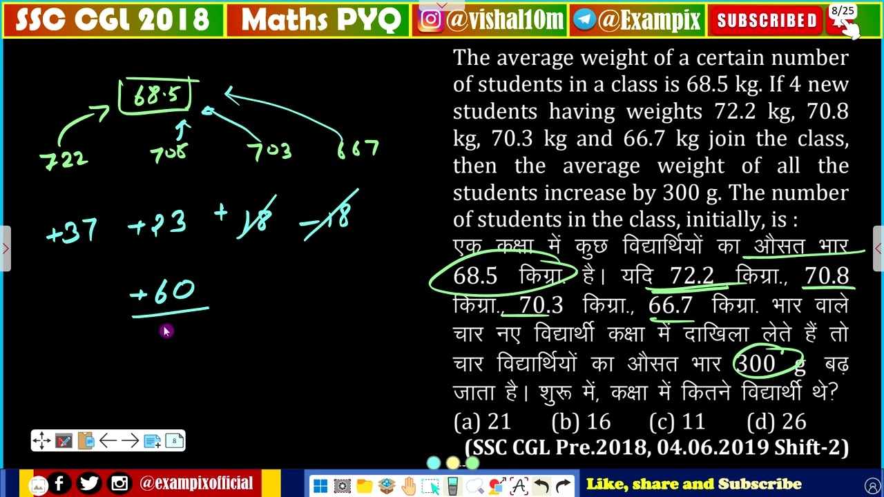 The average weight of a certain number of students in a class is 68.5 kg. If 4 new students having