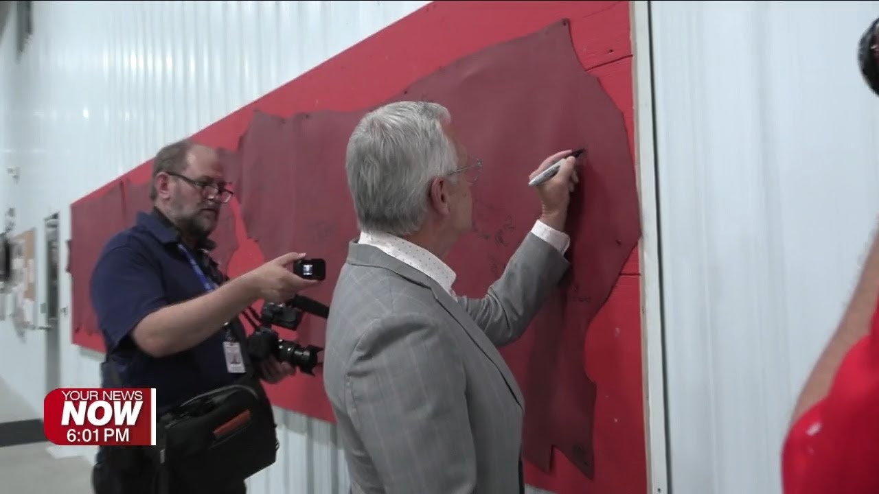 Lt. Gov. Jim Tressel takes tour of upgraded Wilson Football Factory