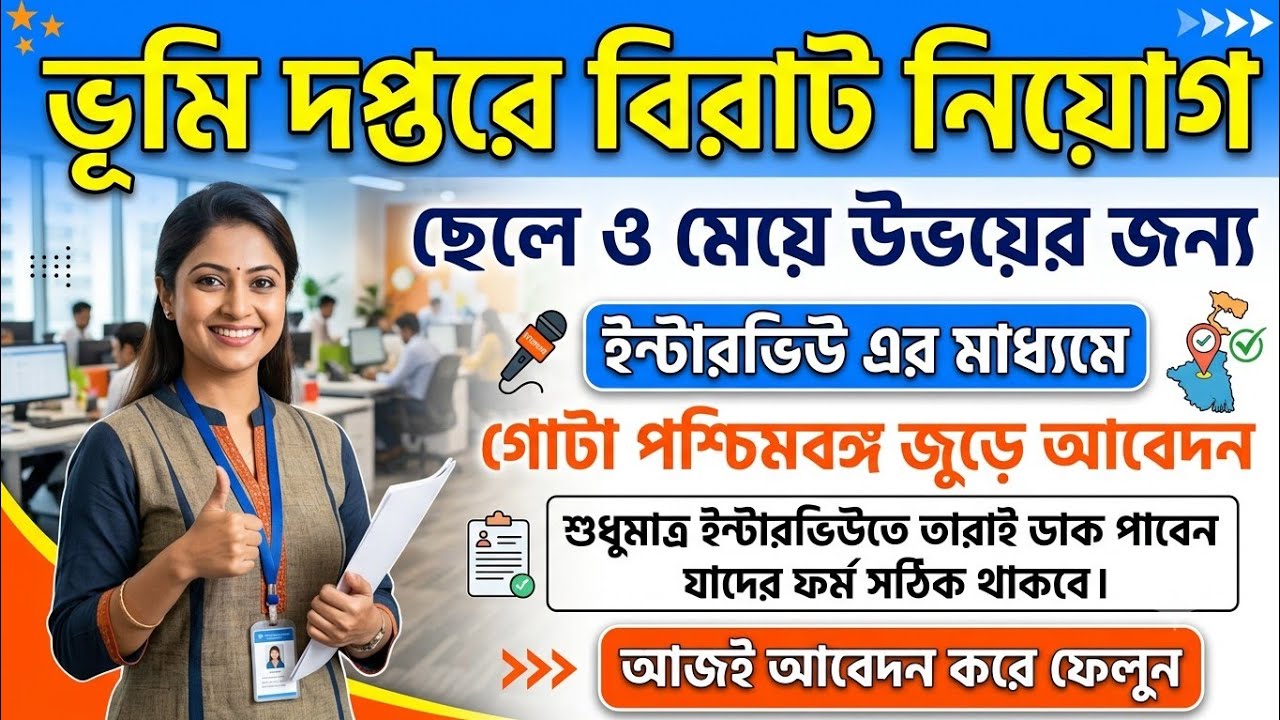 Land Department Recruitment in Panchayat Areas | West Bengal Government Job Vacancy 2026 | WB Lan...