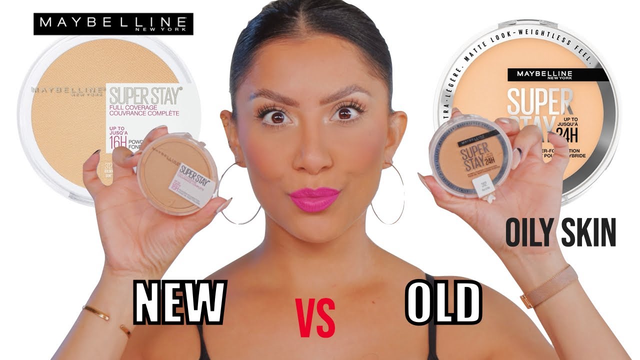 WHICH IS BETTER? MAYBELLINE SUPERSTAY *NEW VS OLD* POWDER FOUNDATION + WEAR TEST *oily skin*| MJ