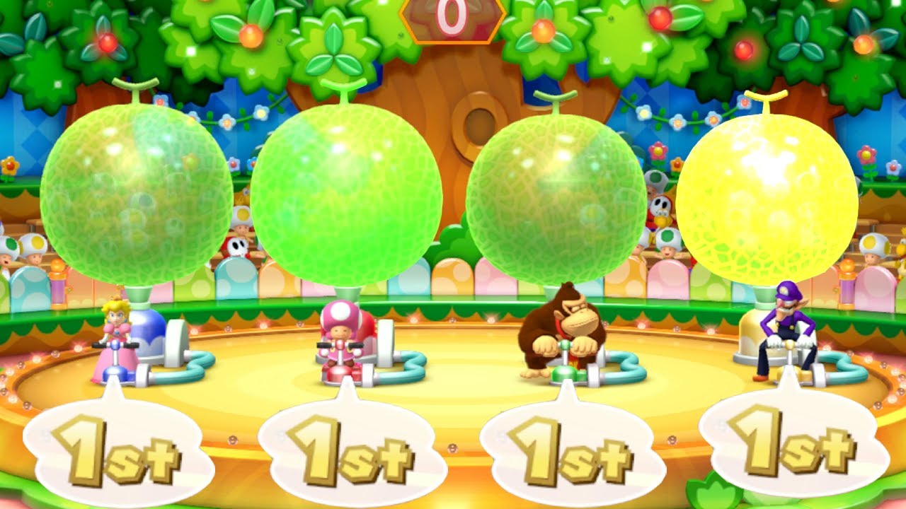 Mario Party 10 - All Characters Win Minigames Battle