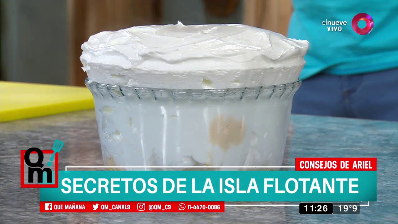 Receta dulce: Isla flotante con sambayón y frutas flambeadas