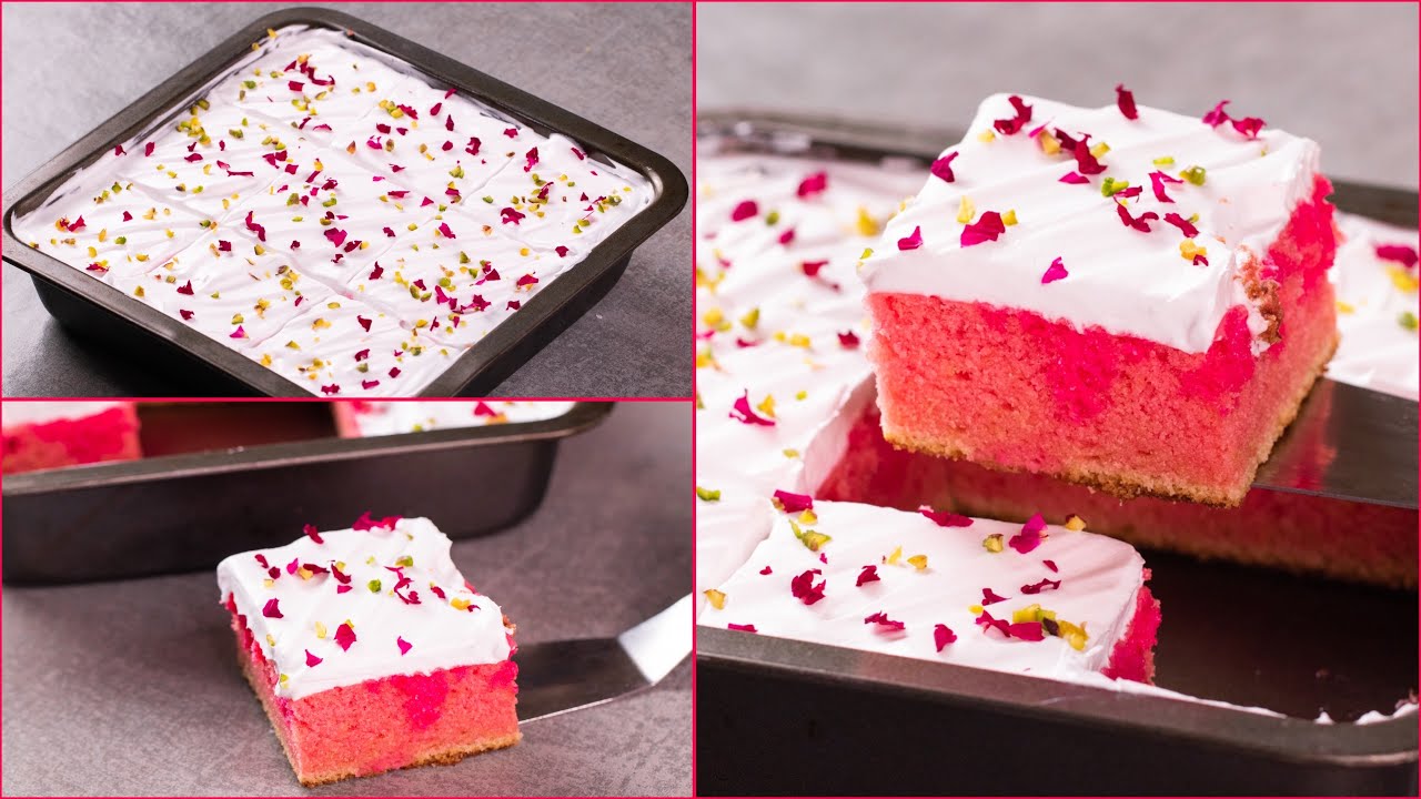 TRENDING ROSE MILK CAKE RECIPE | EGGLESS TRES LECHES ROSE MILK CAKE | WITHOUT OVEN | N'Oven