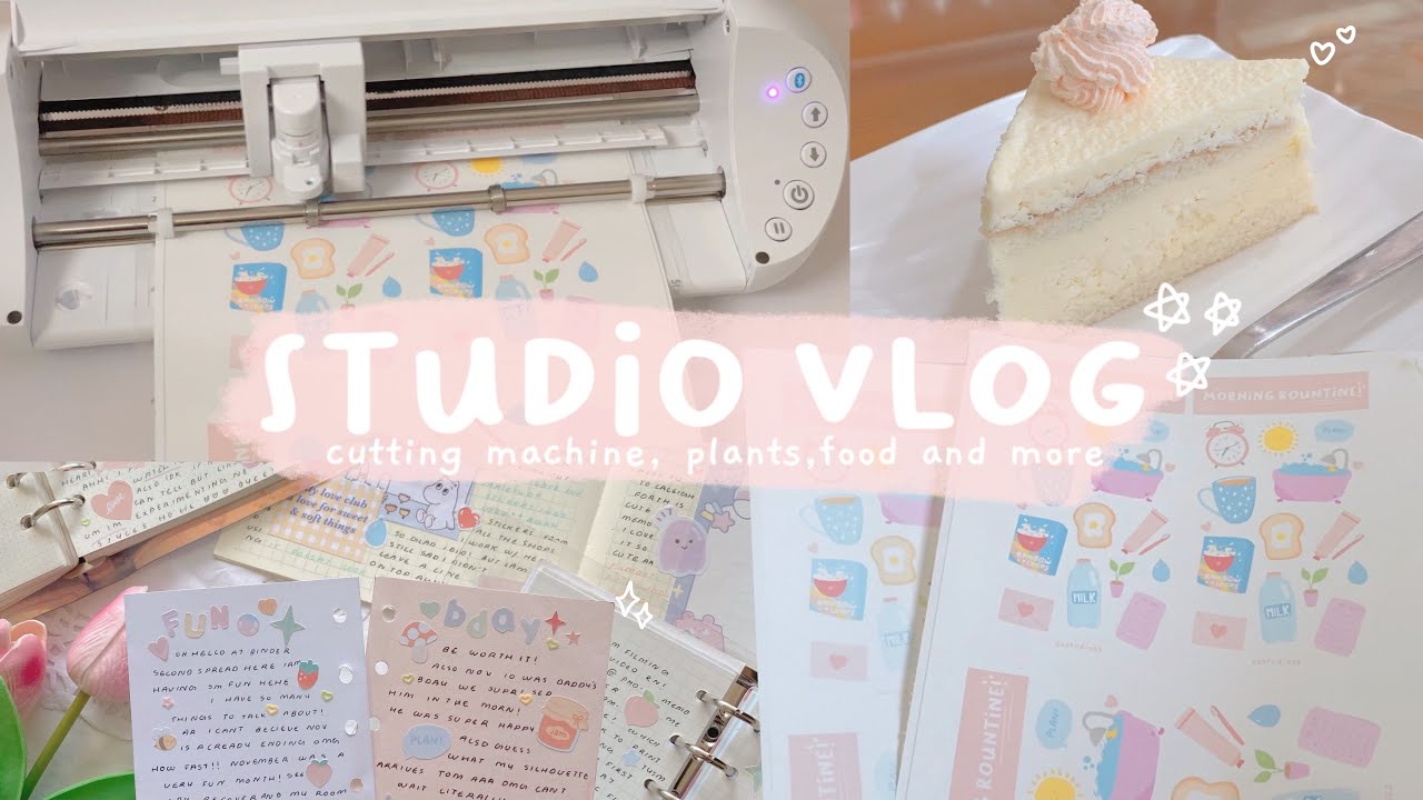 🍰 studio vlog 02 // silhouette portrait 3 unboxing, plant nursery, drawing 🌱