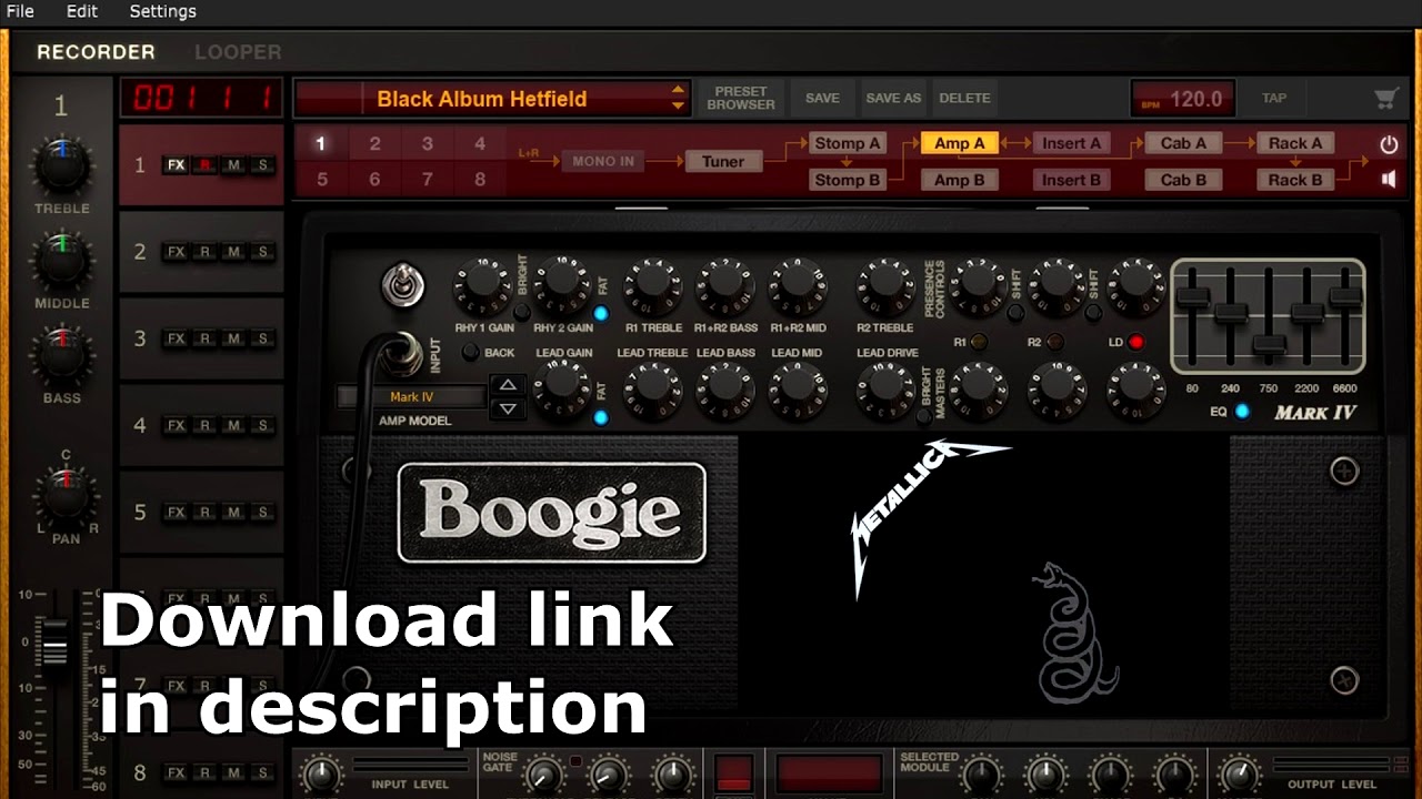 AmpliTube 4 - Metallica Black Album Preset