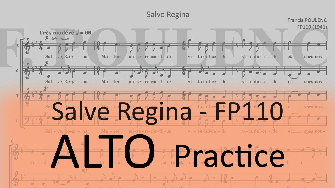 Poulenc / Salve Regina, FP 110 - Alto practice