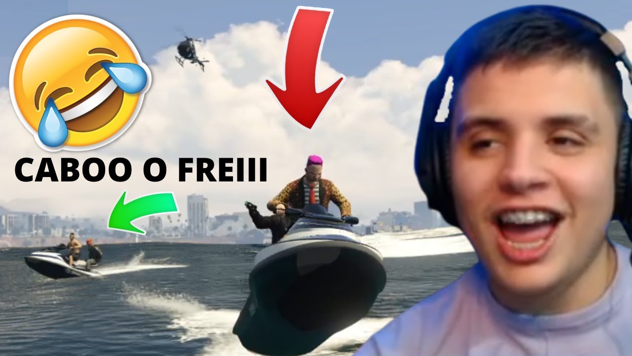 PAULINHO OLOCO DA FUGA DA POLICIA COM JETSKI CIDADE ALTA (GTA RP)