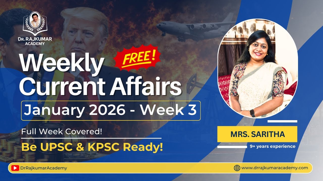 Master January 2026 3rd Week CA + GS Insights by Mrs. Saritha Ma’am | Dr. Rajkumar IAS/KAS Academy
