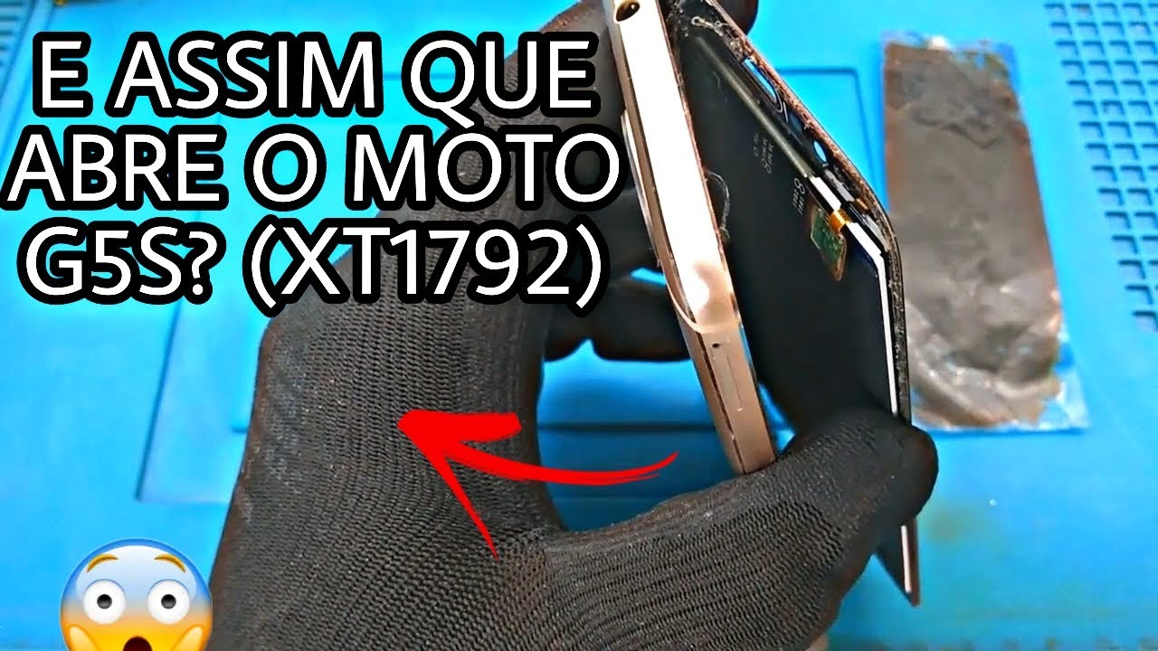 Moto G5s, como abrir e trocar o conector de carga, remoção de tela sem trincar