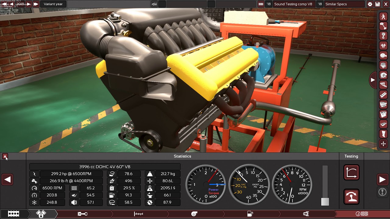 The Sounds of all V Engines 60 degrees in Automation Game in 4K.