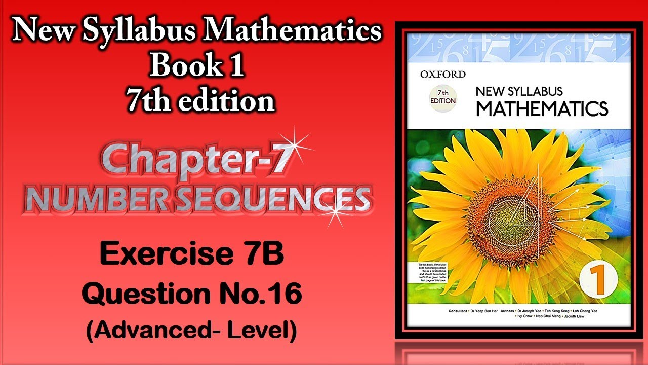 TUTOR ONLINE   OXFORD D1 NEW SYLLABUS MATHEMATICS BOOK 1 7TH EDITION CH07 NUMBER SEQUENCES EX7B Q16