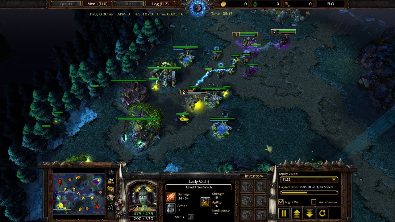 Pierikara(O) vs Seeker(NE) Farseer - Naga Tier 2 grunt push - Warcraft 3 Reforged match