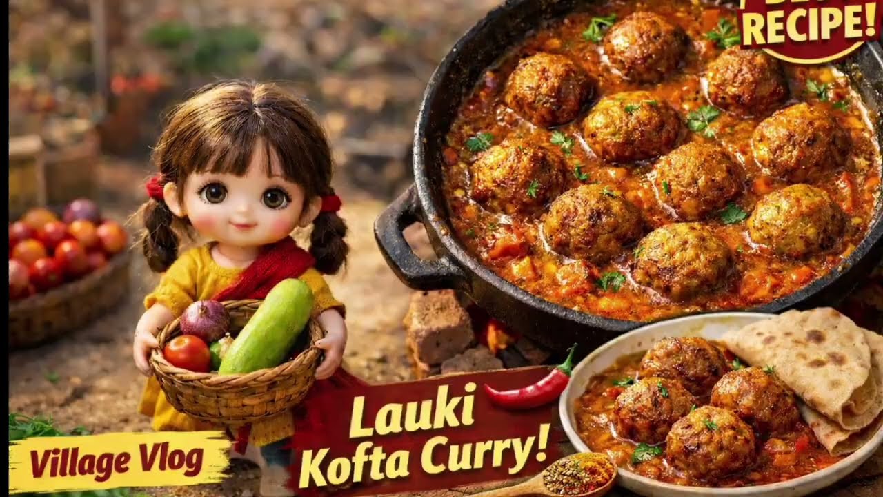 Mini Doll Village Cooking | Lauki Kofta Curry Recipe | Morning Routine & Market Story ASMR