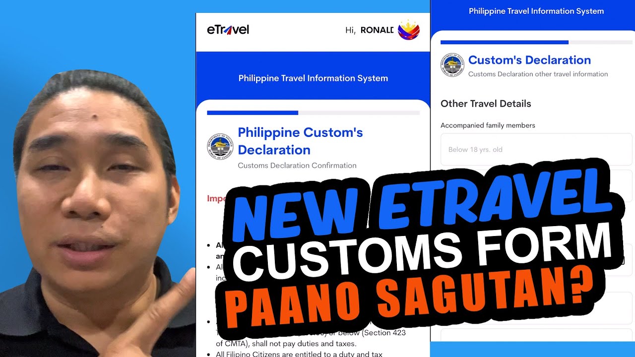 PAANO SAGUTAN ETRAVEL CUSTOMS FORM 2024 | BAGONG ETRAVEL ARRIVAL DEPARTURE DECLARATION FORM
