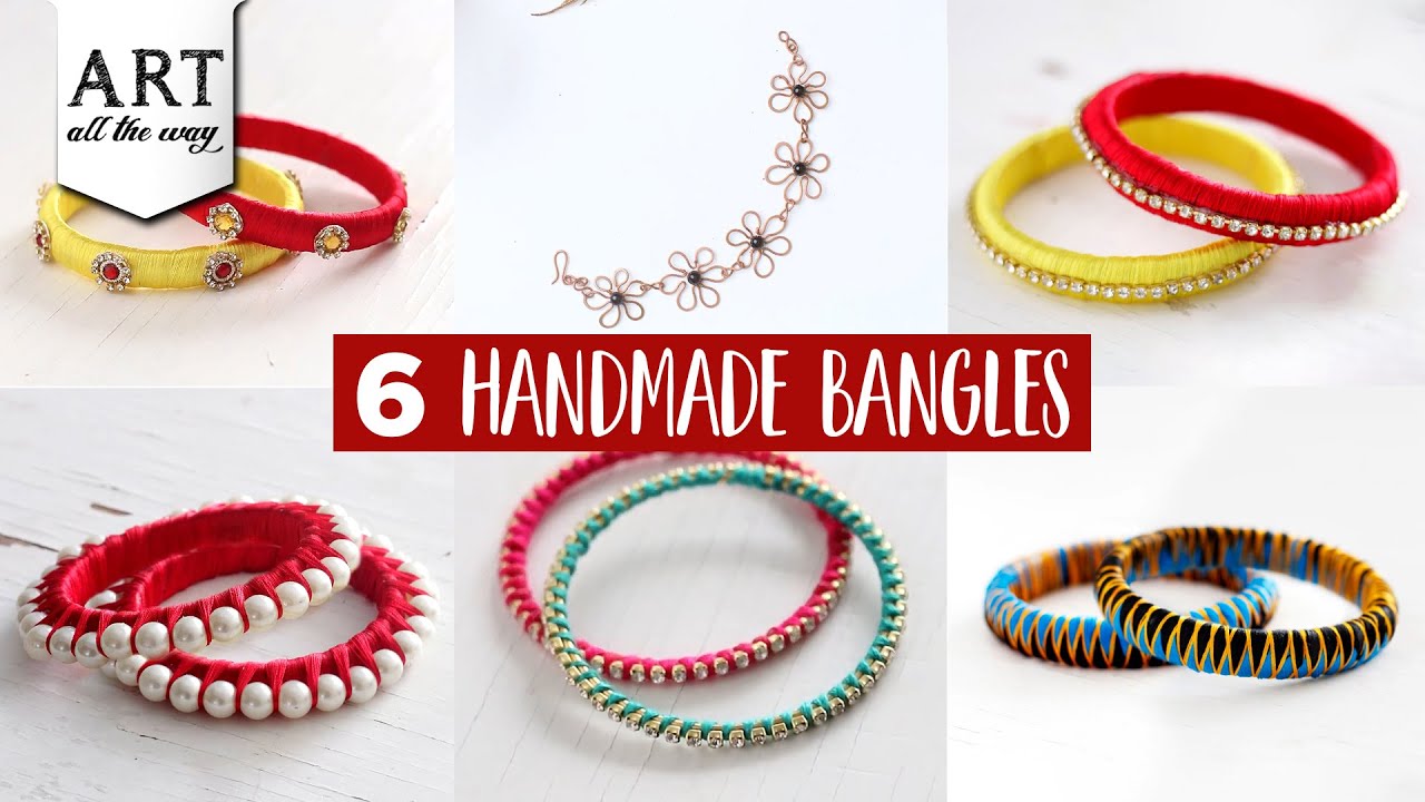 6 Handmade Bangles | Handmade Jewellery Ideas | DIY Embroidery Crafts | Mothers Day Gift Idea