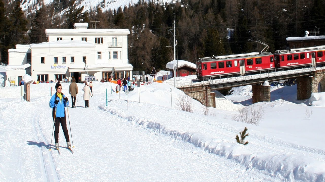 090 Morteratsch winter 2010, 100 years Bernina - NICE WINTER on RHB RAILWAY