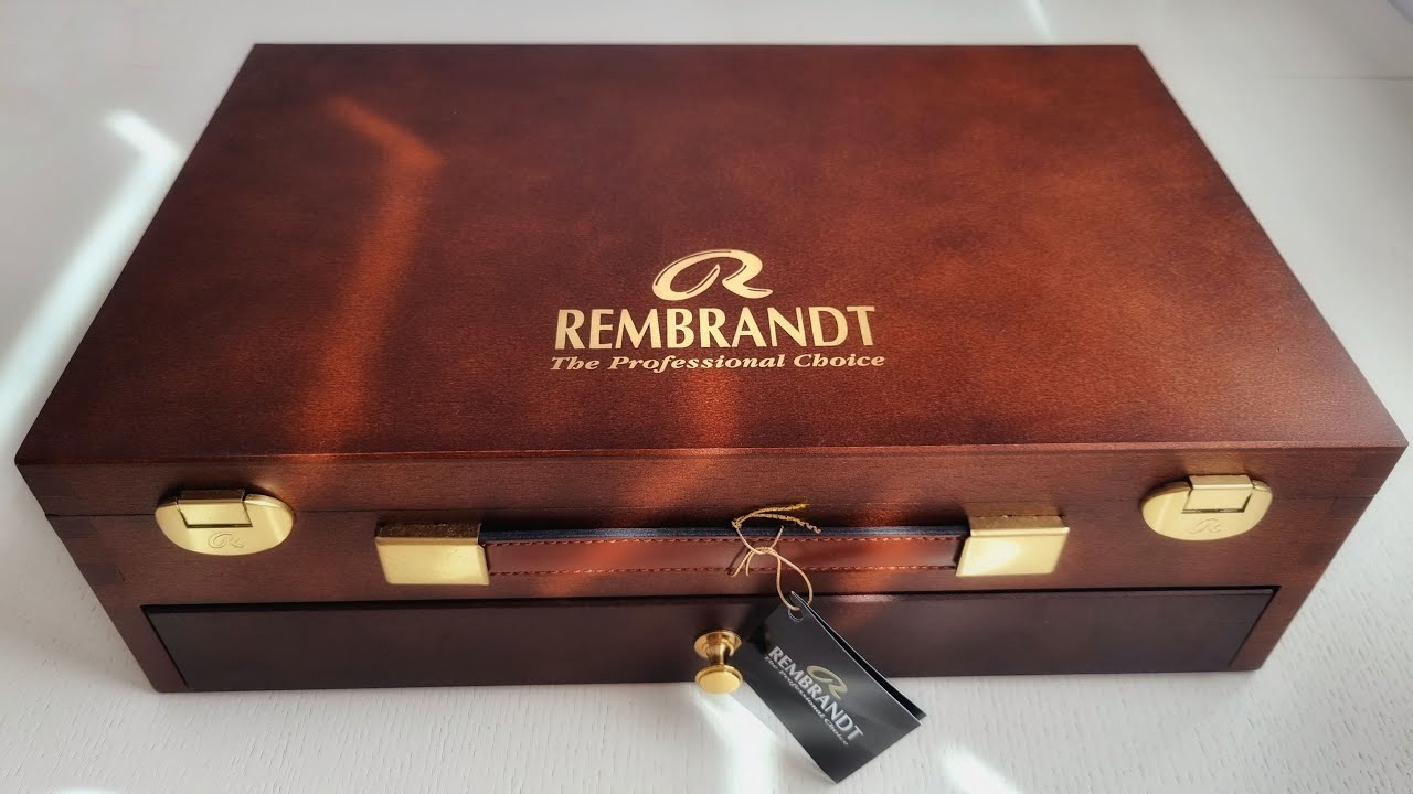 Rembrandt Master Watercolor Wooden Box - Unbox and Swatch
