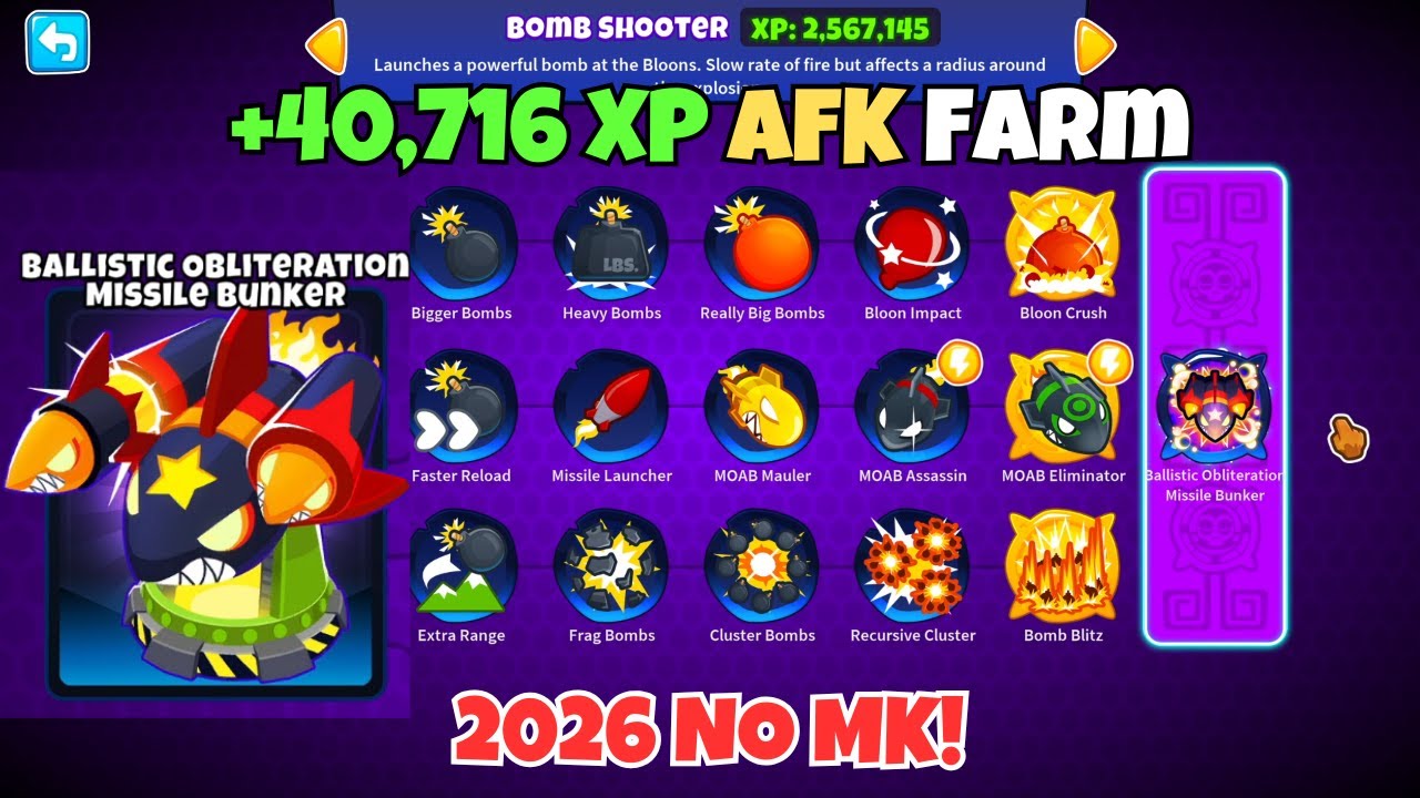 Самый быстрый способ прокачки опыта в Bomb Shooter для достижения уровня Парагон - BTD6