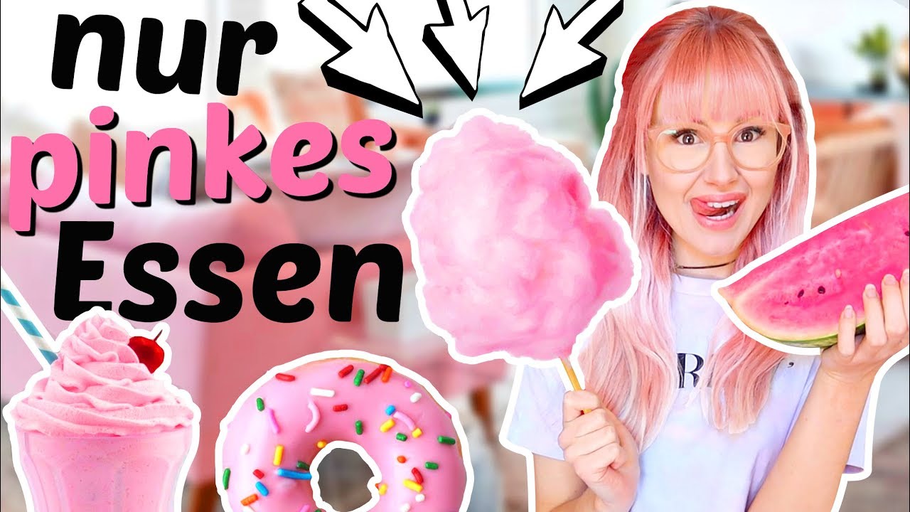 24 Stunden nur PINKES essen 💗| ViktoriaSarina