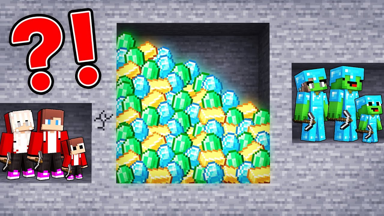 JJ and Mikey: NOOB vs PRO Family MINE BATTLE in Minecraft - Maizen