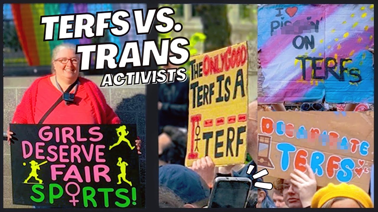Terfs vs. Trans Activist Protest Signs to Folk Music