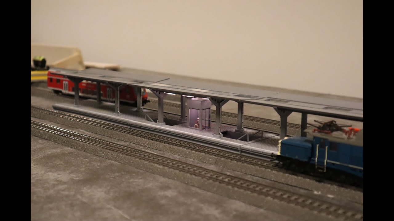 Modellbahn: Zusammenbau vom Bahnsteig aus dem 3D Drucker