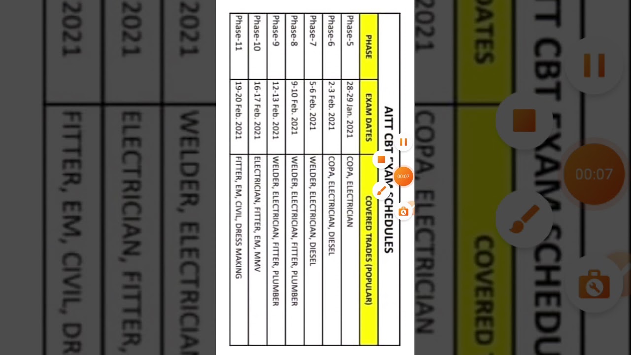 AITT CBT Exam Schedule
