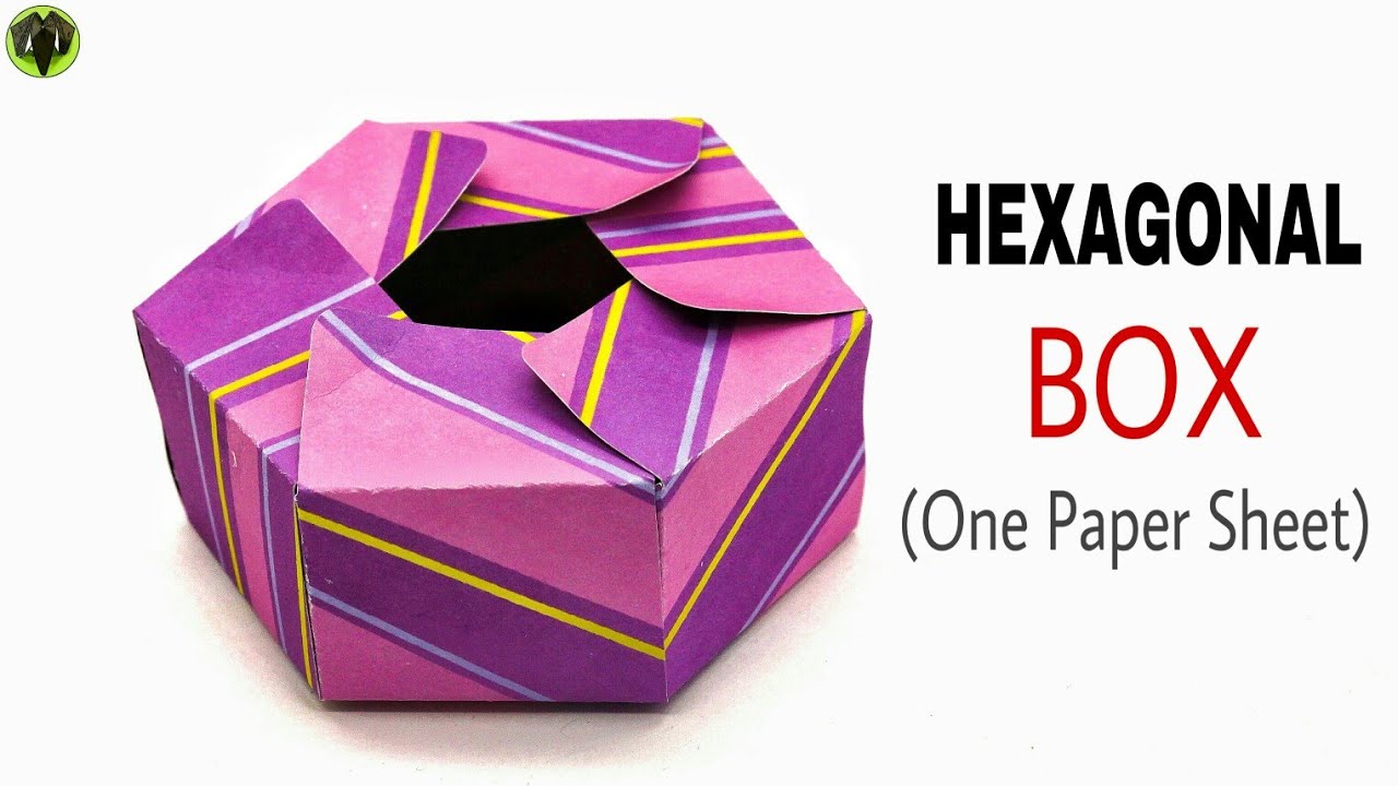 Hexagonal Box with one Sheet of paper - DIY Tutorial by Paper Folds - 941