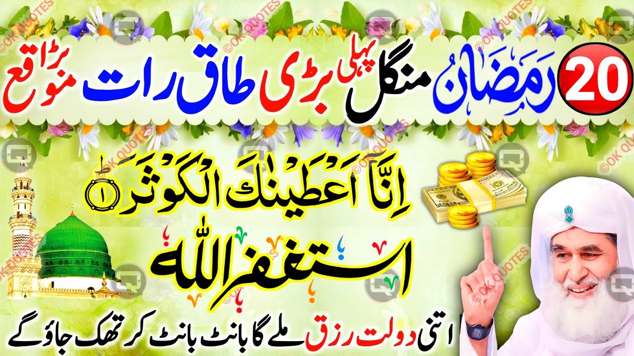 20 Ramzan Taaq Raat Mangal | Surah Ikhlas & Astaghfirullah Ka Sabse Powerful Wazifa!
