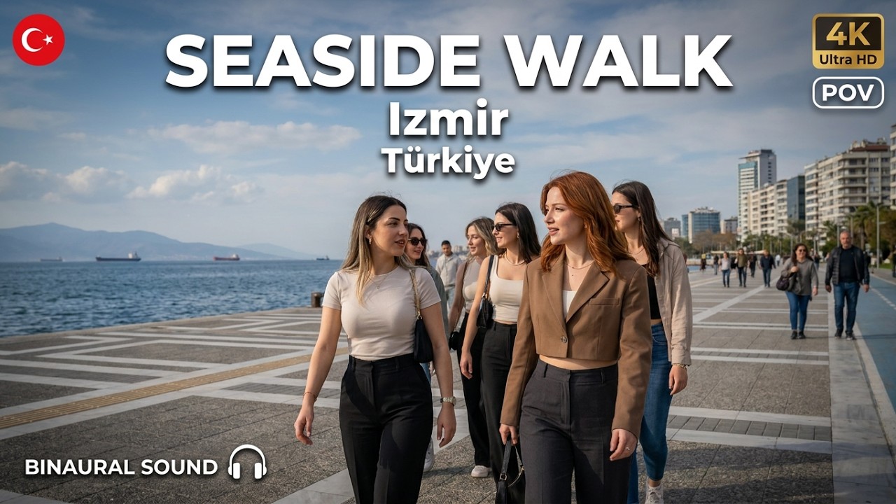 Izmir Seaside Walk | Türkiye | 4K - 3D | Konak Pier to Cumhuriyet Square | POV