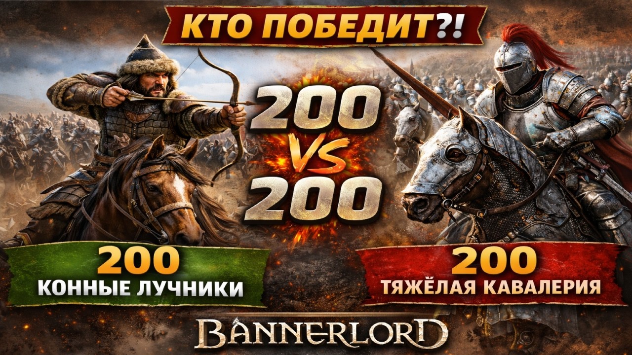 Конные Лучники Хузаитов против Имперской Тяжёлой Кавалерии 200 на 200 — ЭПИЧНАЯ РЕЗНЯ!