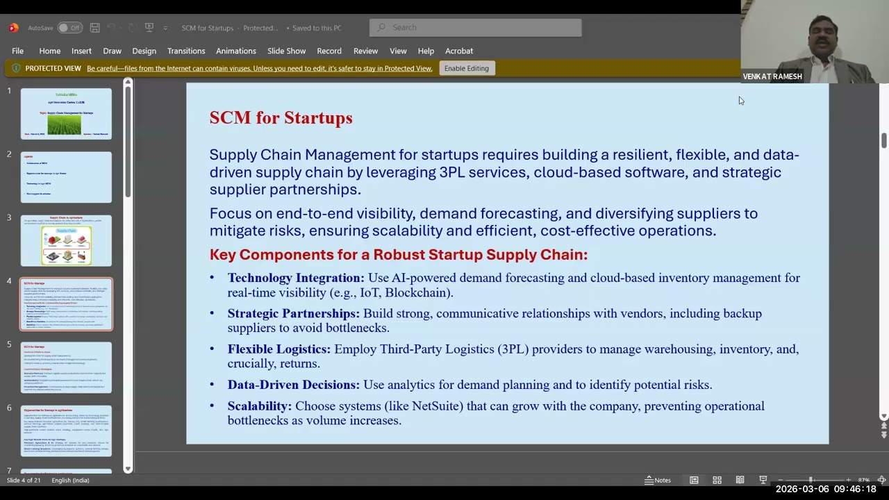 Supply Chain Management for Startups AIC, UASB