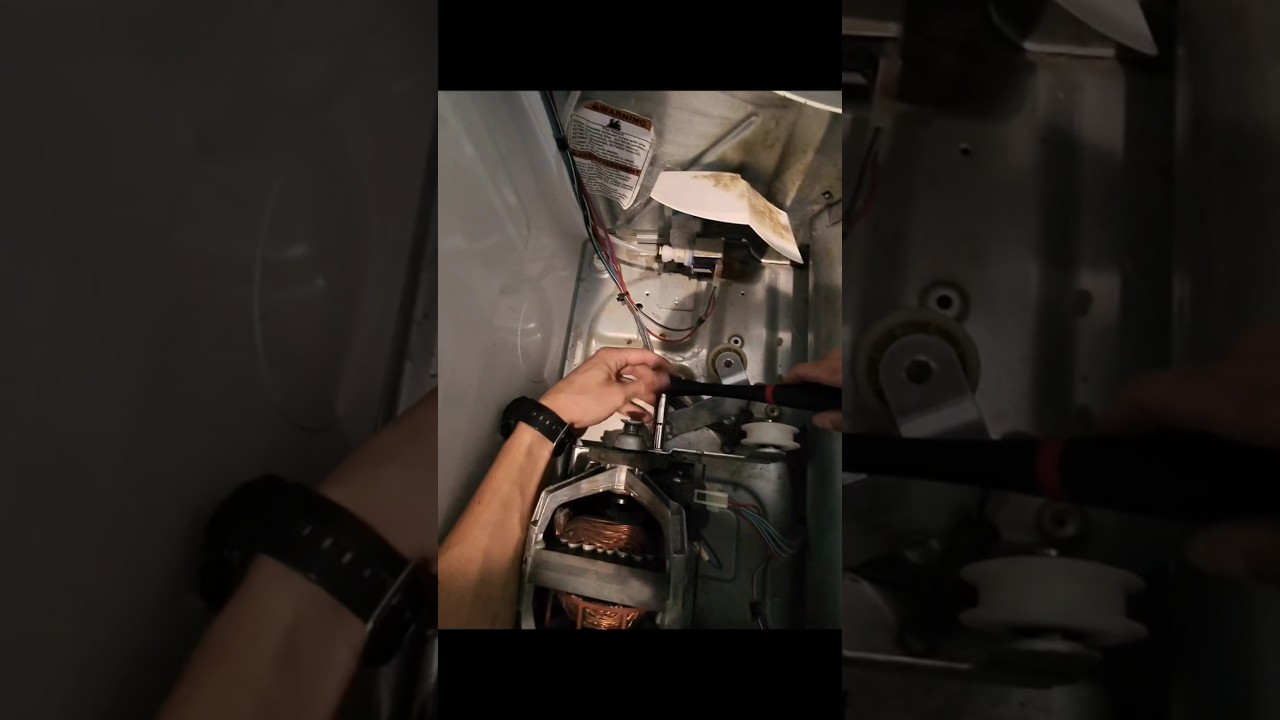 Whirlpool Duet Gas Dryer making noise.  Replacing the drive pulley and belt. #appliancerepair #dryer