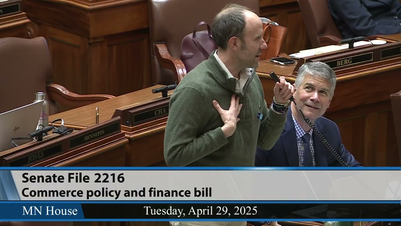 Minnesota House passes HF2443/SF2216*, the commerce policy and finance bill 4/29/25
