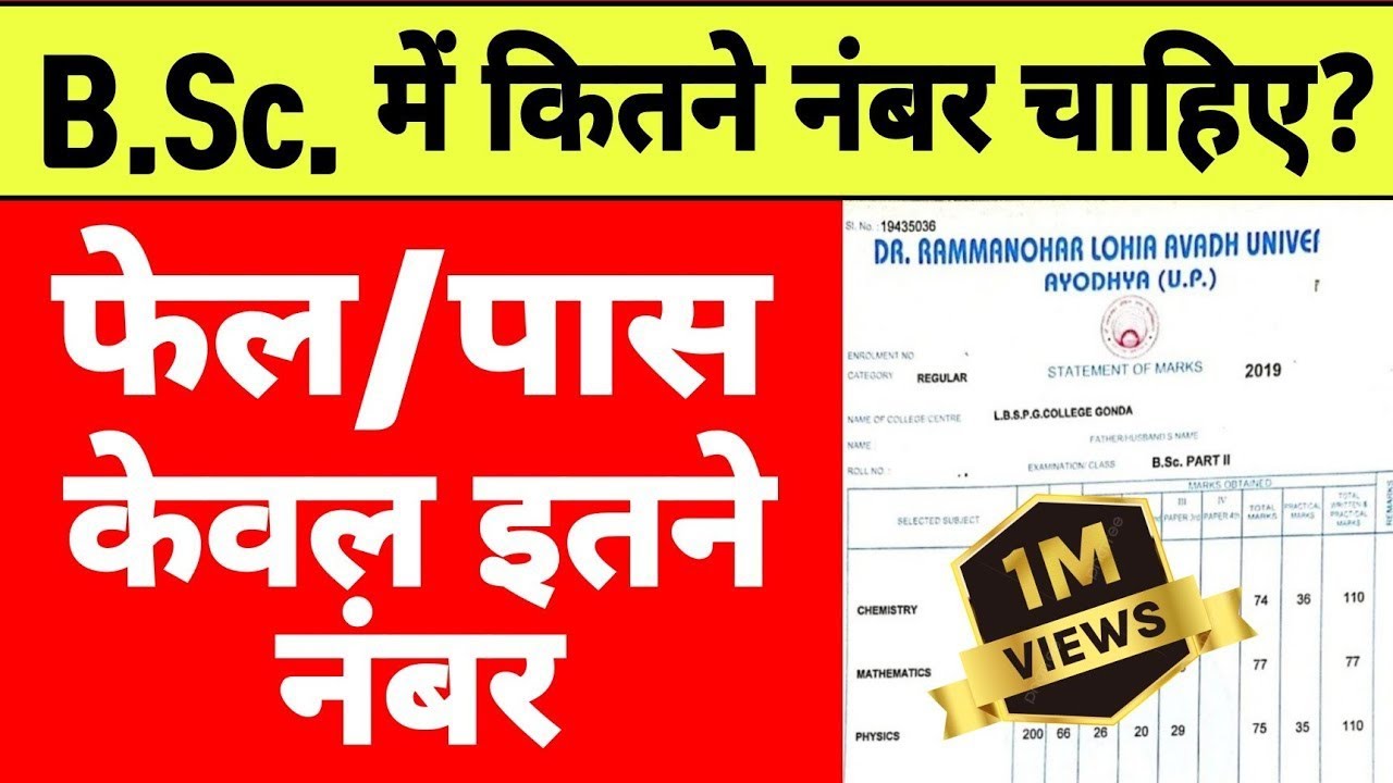 B.Sc.में कितने नंबर पर पास/bsc me kitne number par pass hote/bsc me back kab aati hai/जल्दी देखें