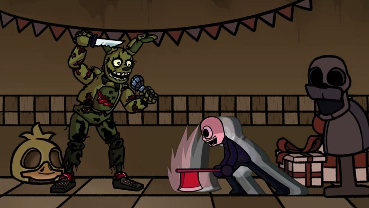 Friday Night Funkin' Mashup: Springtrap VS Eteled (Nightmare X Diagraphephobia)