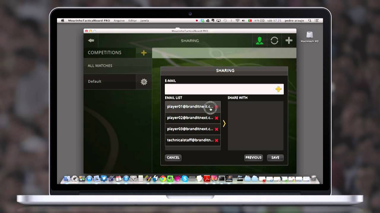 Mourinho Tactical Board Pro - How to share a match with other users