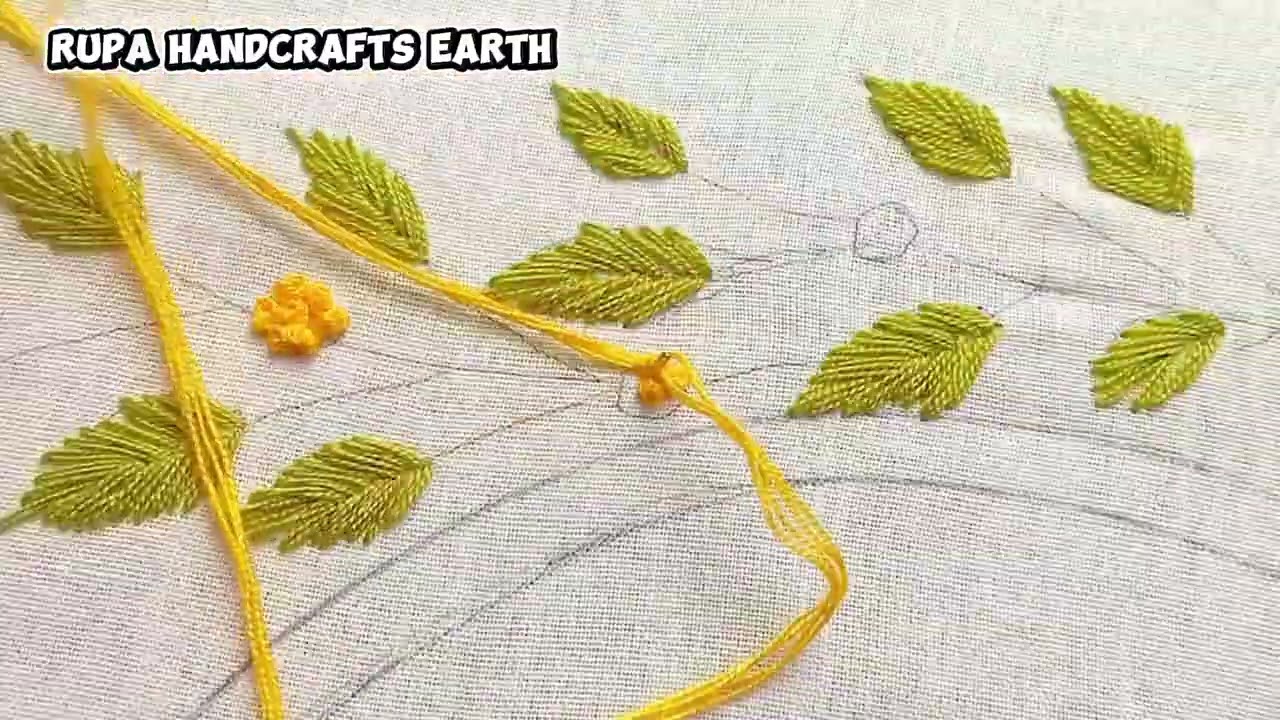 Amazing satin & french knot stich hand embroidery @satin@french@Rupa