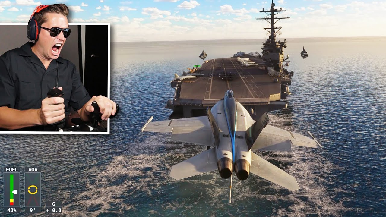 LANDING A FIGHTER JET ON AN AIRCRAFT CARRIER - Microsoft Flight Simulator Top Gun DLC