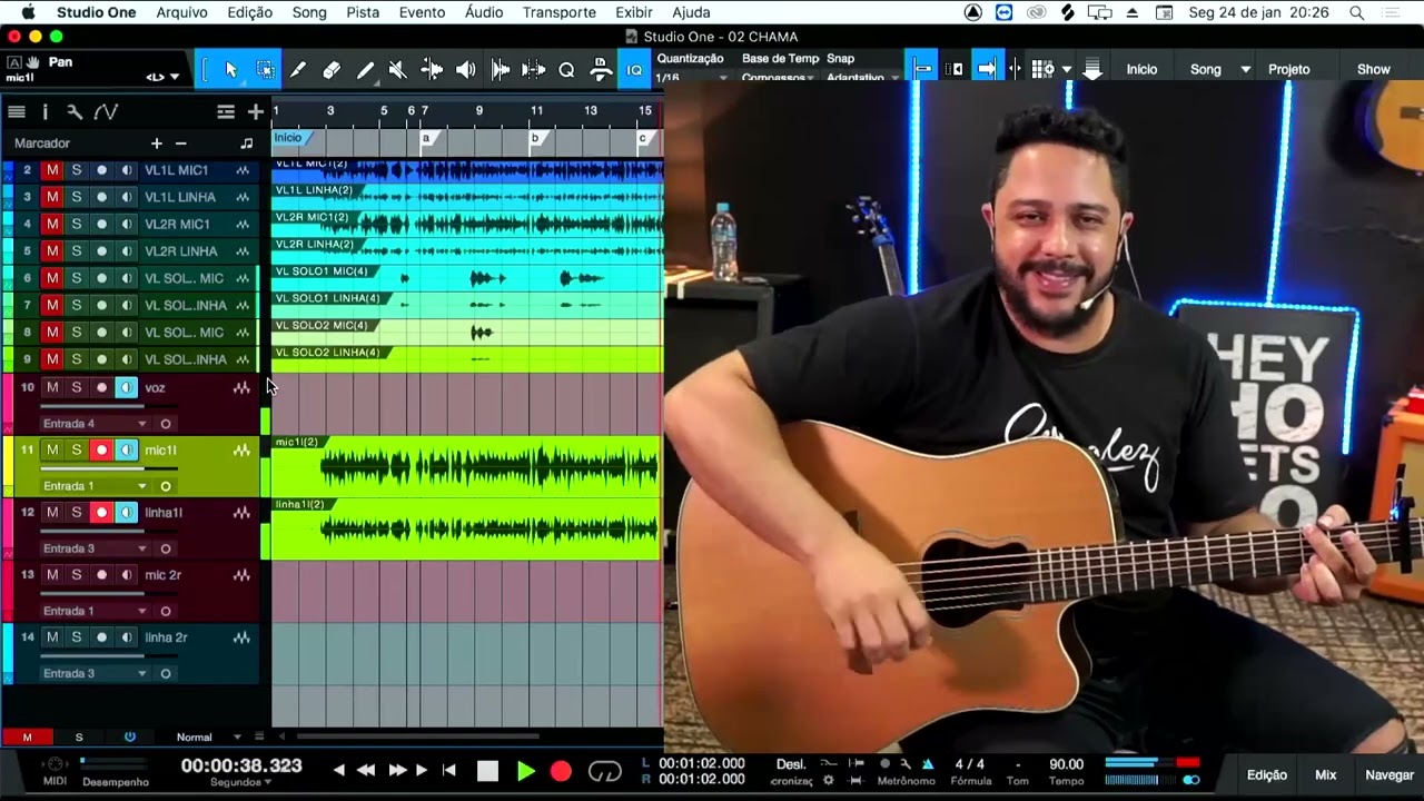 Gravando e ensinando dobras e levadas  da musica ˜Chama˜ - Ze Neto e Cristiano