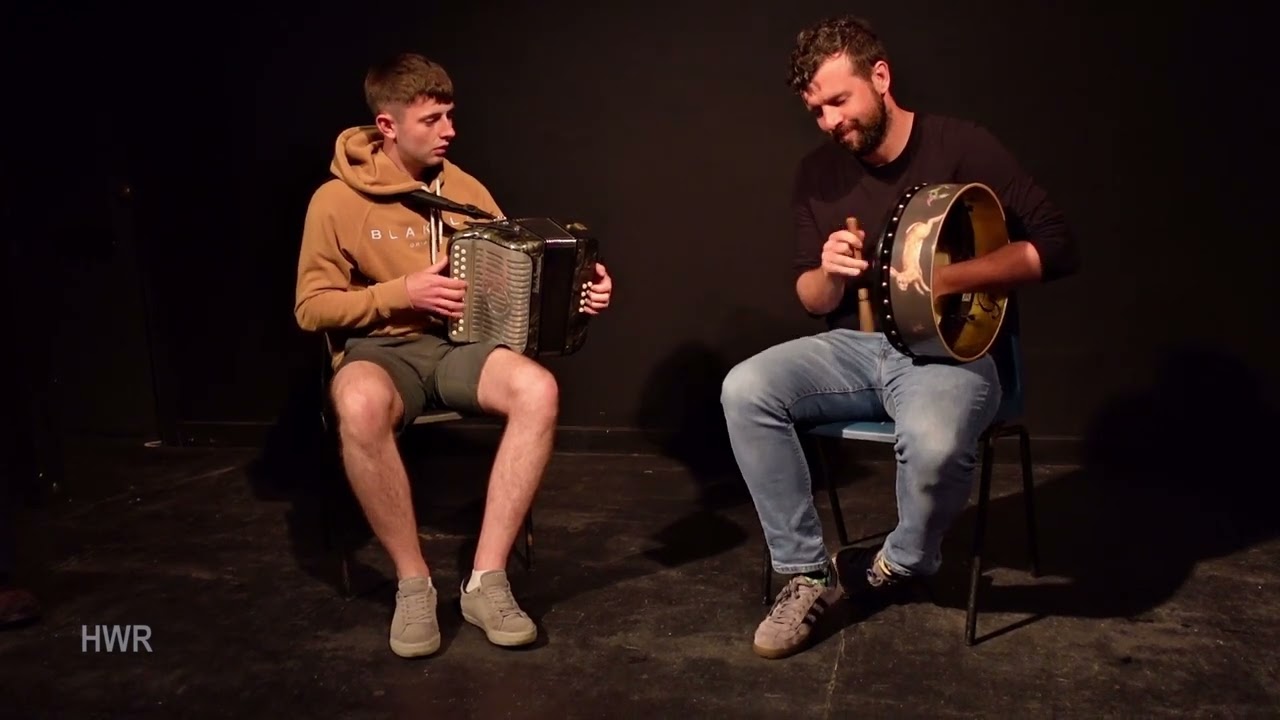 Colm Phelan on bodhran (1) & Joseph Mannion: accordion, jigs - Craiceann Bodhrán Festival 2023